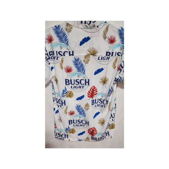 Busch light short sleeve button down collared shirt men small - Picture 3 of 6
